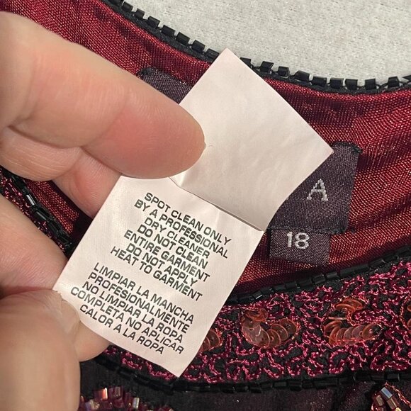 vintage silk fairy beaded tank top dress tag size 18 - Picture 8 of 8